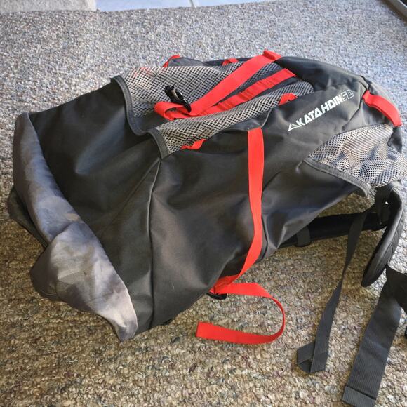 Jansport Katahdin 50 Backpack Grey Red Hiking Outdoor Camping Trail Pack Bag - Picture 10 of 11